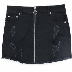 Dance & Marvel Distressed Black Mini Skirt